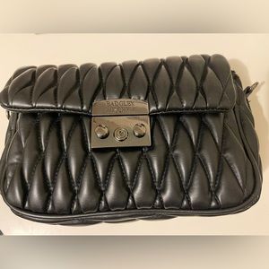 Badgley Mischka black vegan leather quilted bag